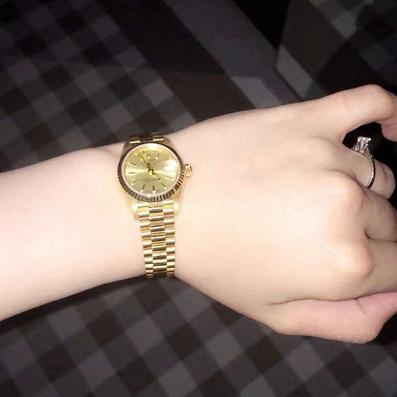 ROLEX WATCH,OYSTER PERPETUAL DATEJUST,18K automatic 26mm Presidential band 75,9g - Picture 9 of 10